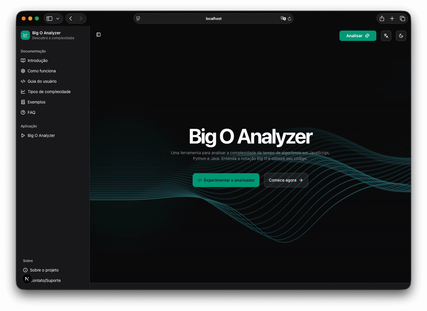 Prévia do projeto Analisador Big O